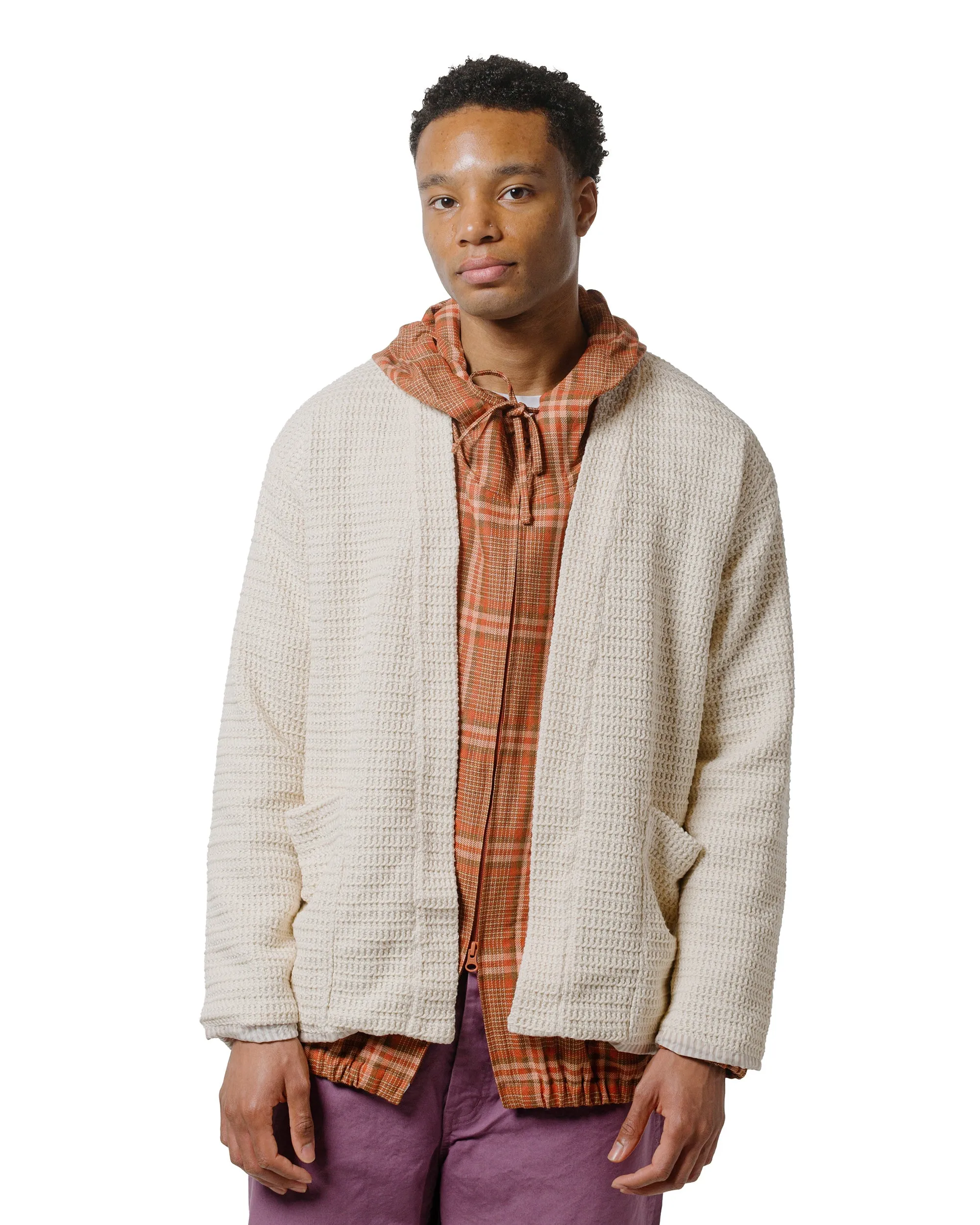 ts(s) Lined Easy Cardigan Cotton/Polyester Russell Knitting Jersey Cream