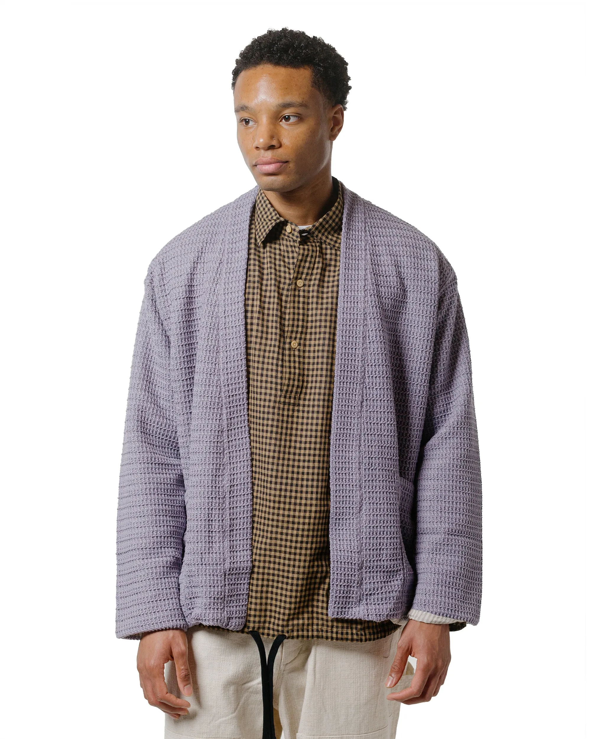 ts(s) Lined Easy Cardigan Cotton/Polyester Russell Knitting Jersey Lavender