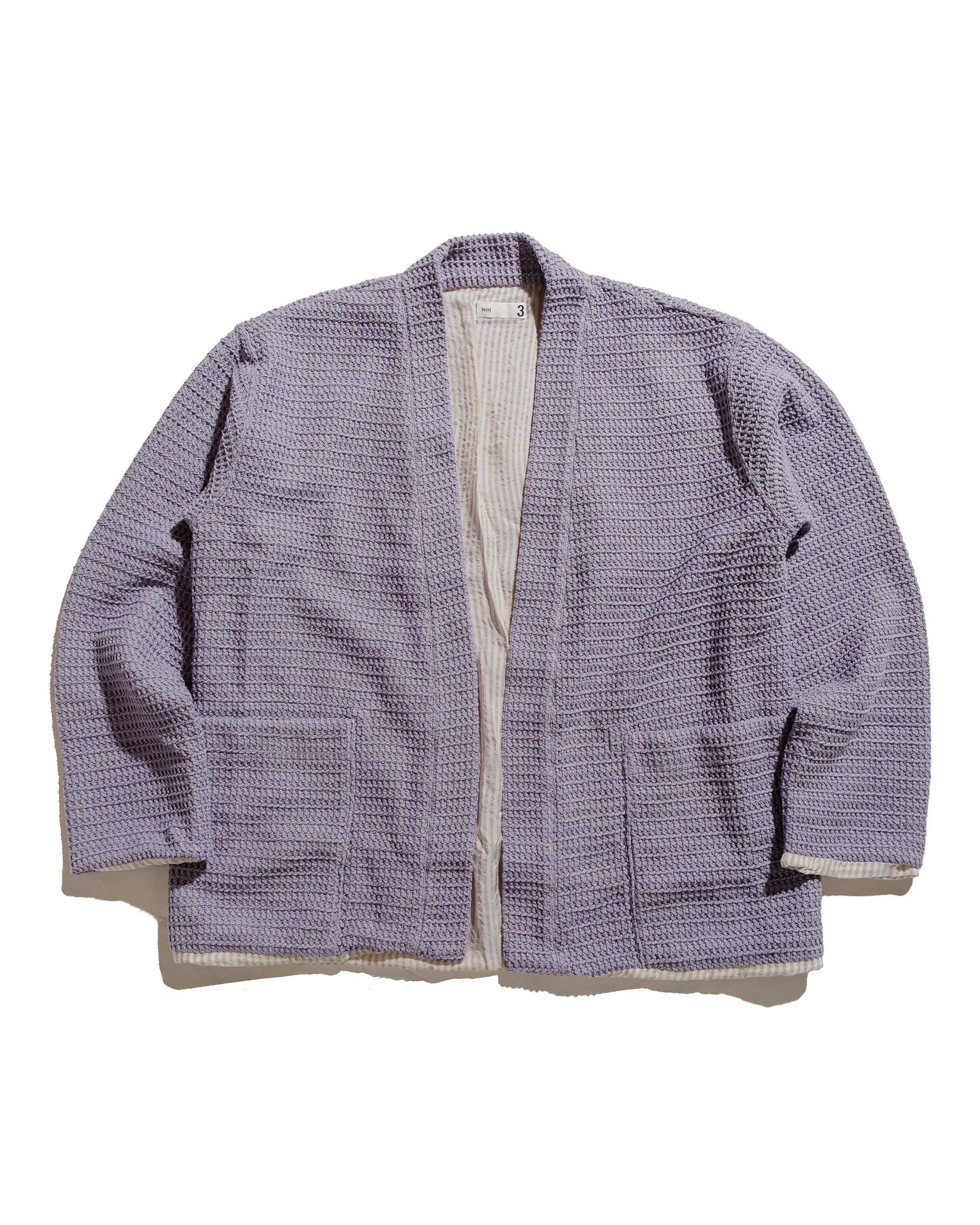 ts(s) Lined Easy Cardigan Cotton/Polyester Russell Knitting Jersey Lavender