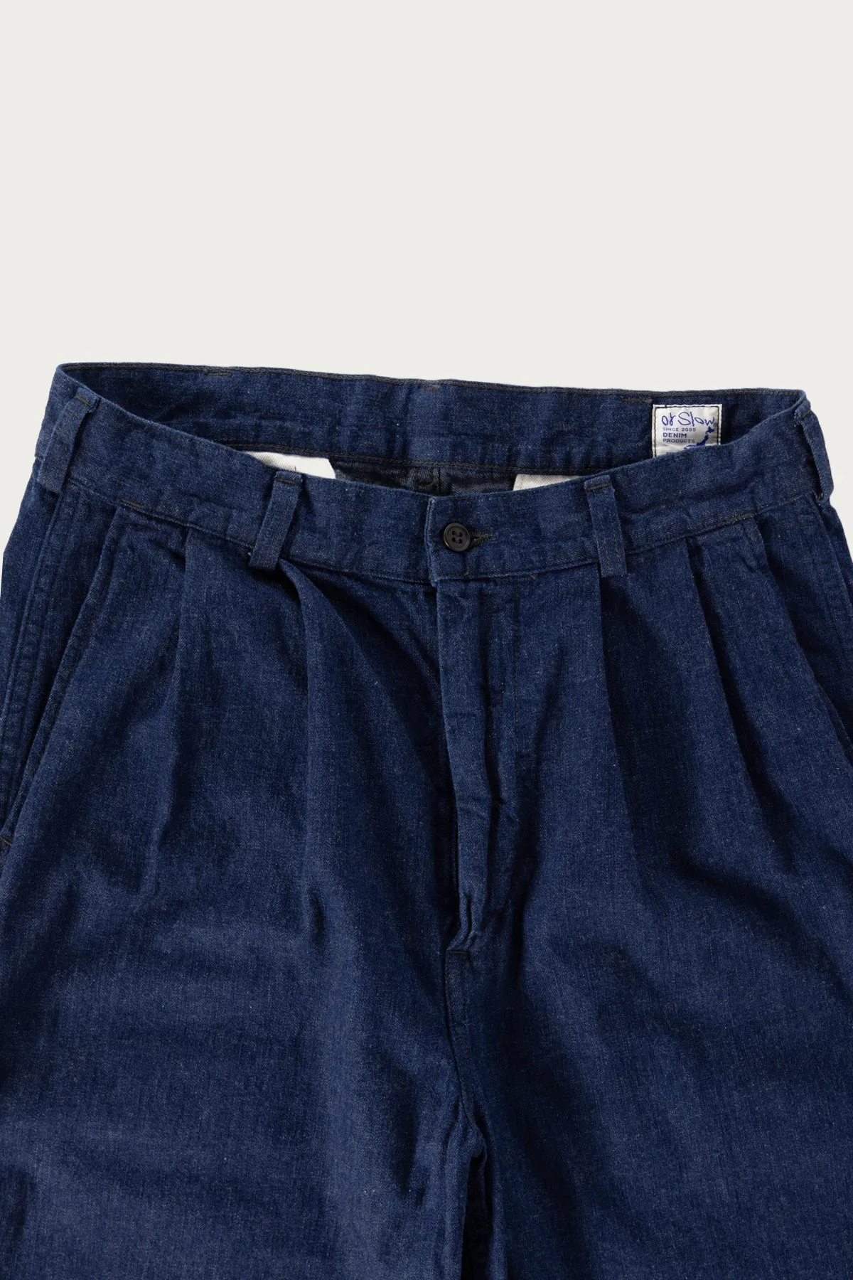 Two Tuck Denim Wide Trouser - One Wash