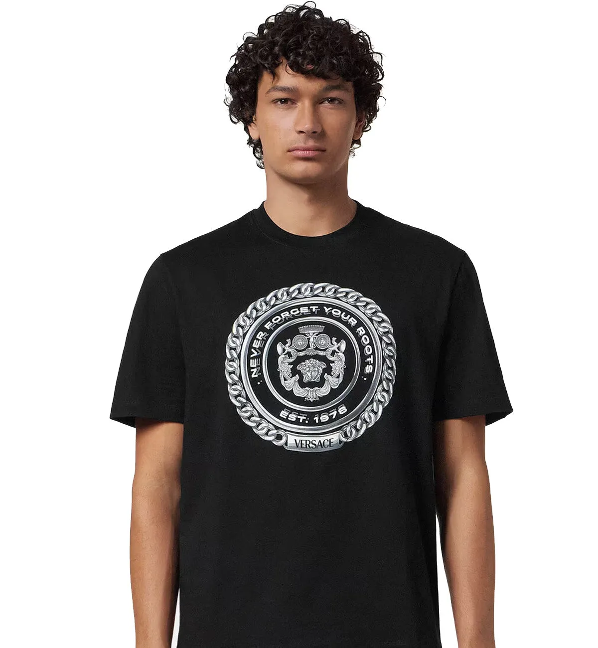 Versace Chain Crest T-Shirt (Black)