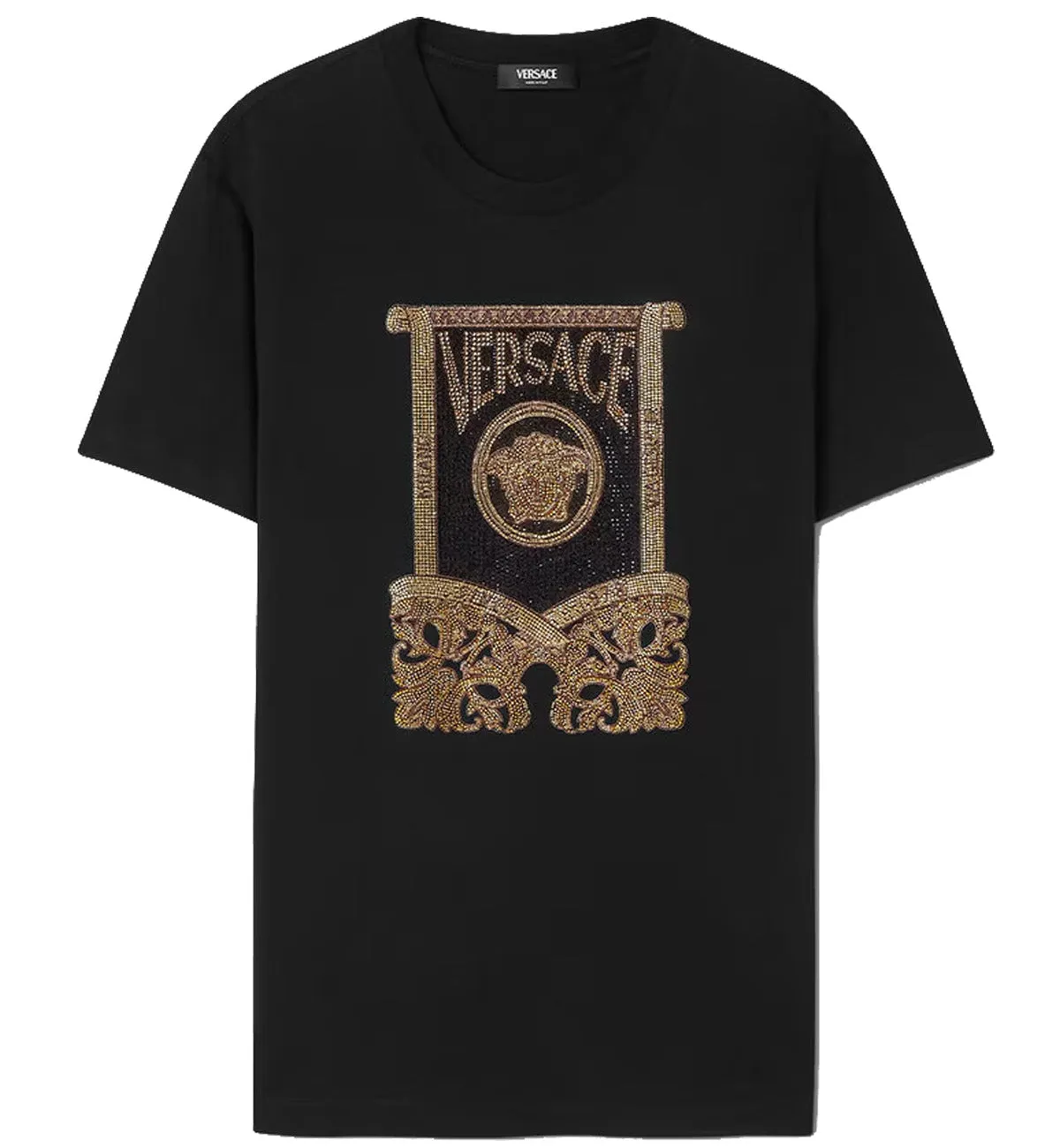 Versace Crystal Architectural Baroque T-Shirt (Black)