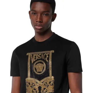 Versace Crystal Architectural Baroque T-Shirt (Black)