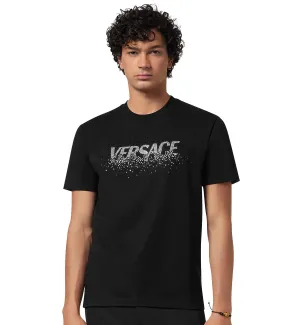 Versace Crystal Fading Versace Logo T-Shirt (Black)