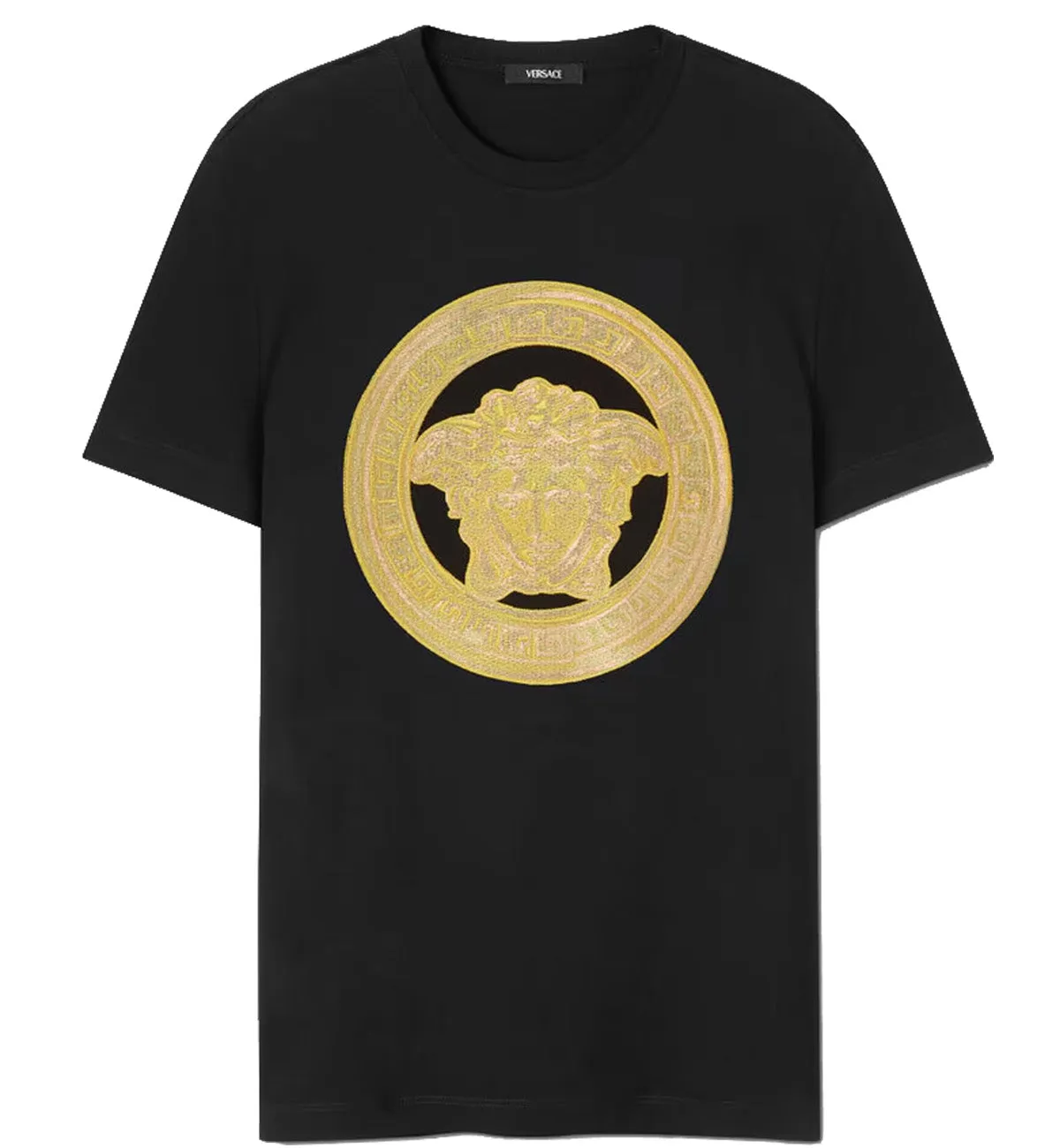 Versace Embroidered Gold Medusa T-Srhit (Black)