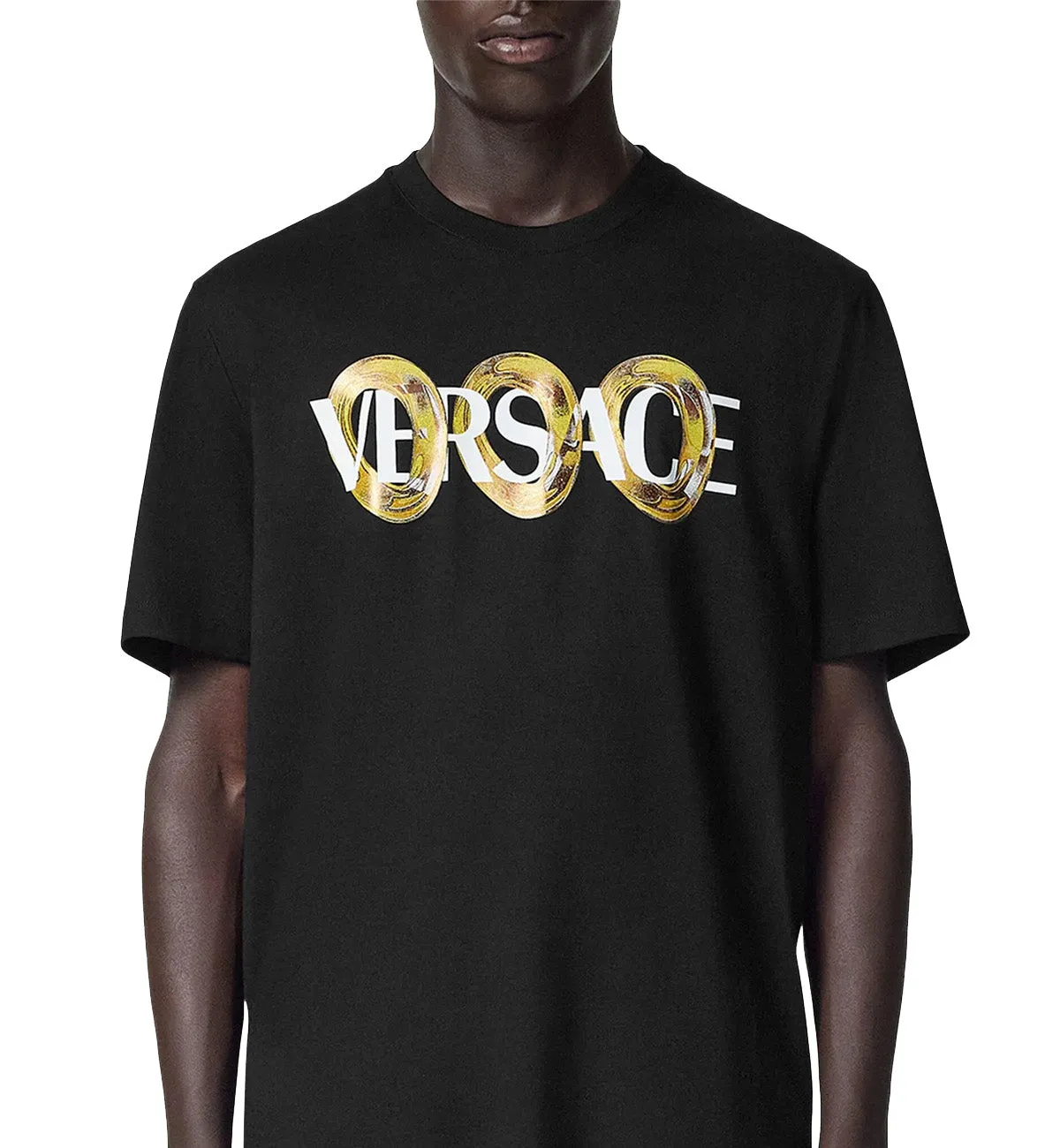 Versace Maxi Chain Logo T-Shirt (Black)