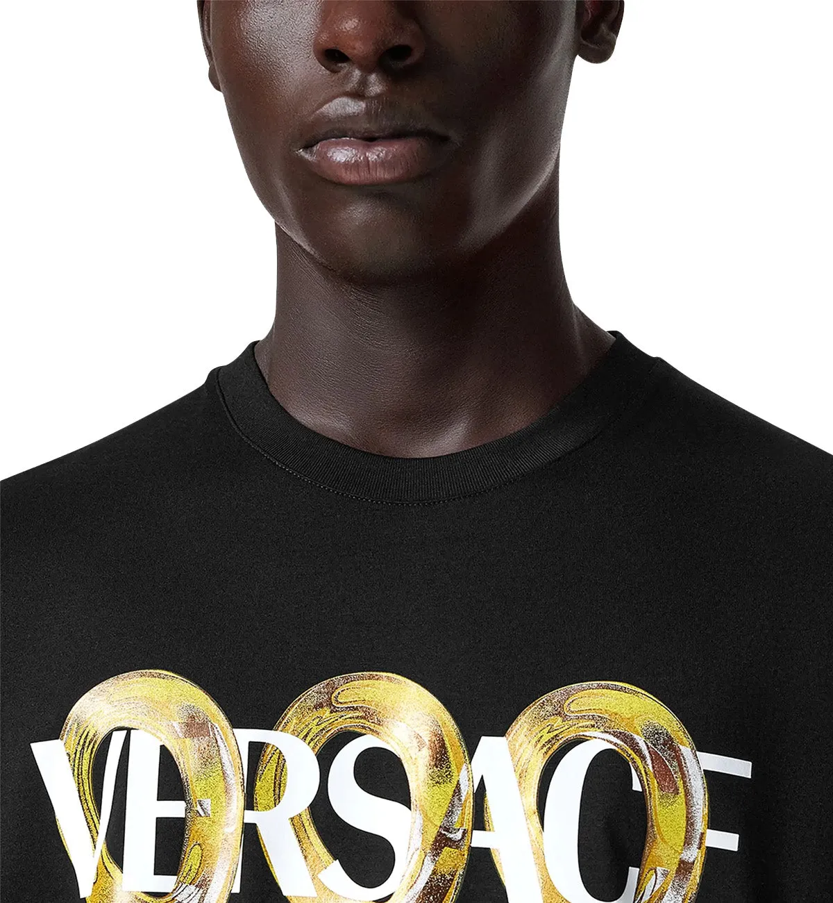 Versace Maxi Chain Logo T-Shirt (Black)