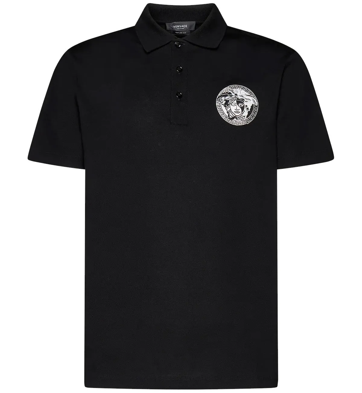 Versace Medusa Embroidered Polo Shirt (Black)