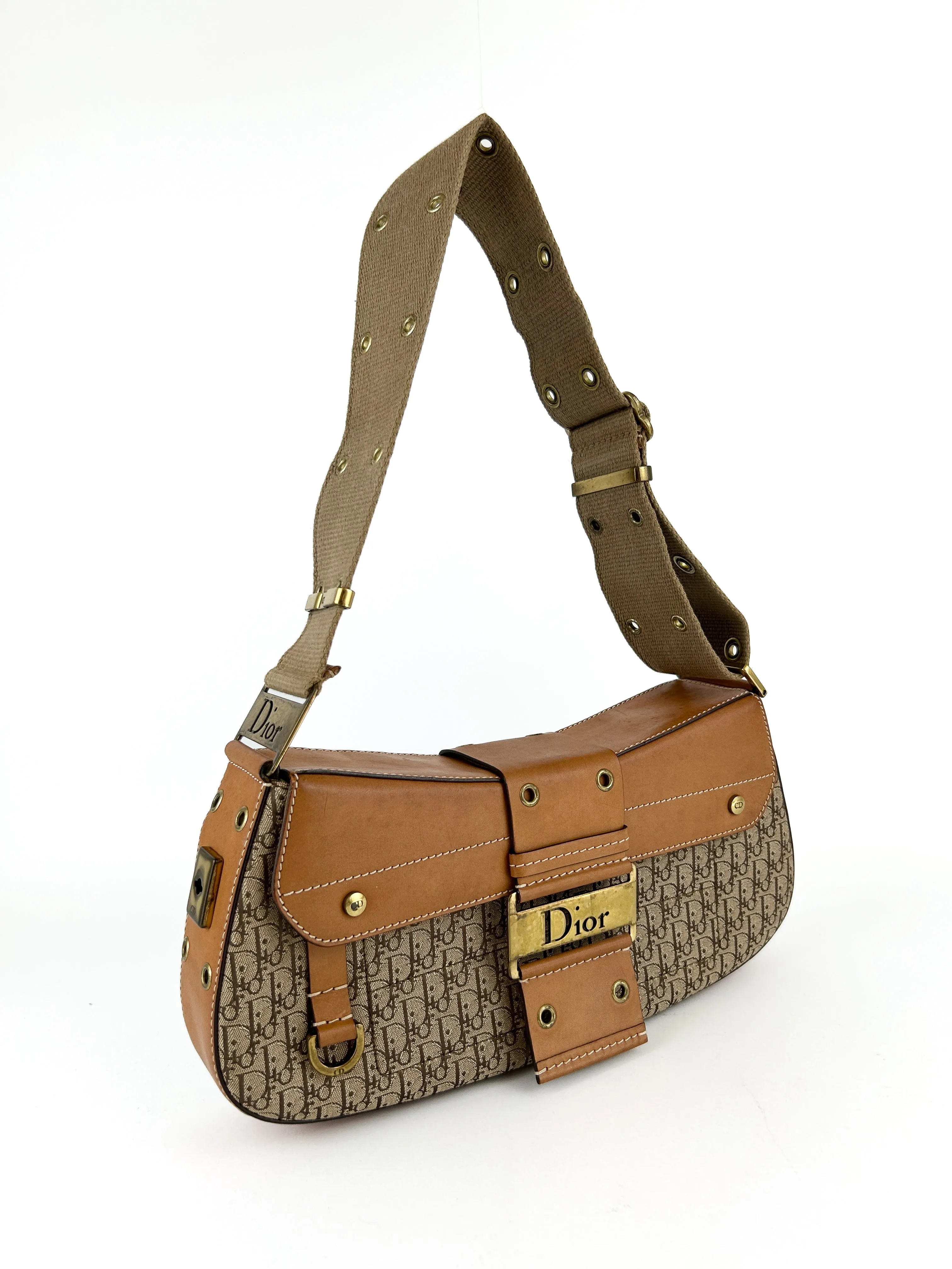Vintage Christian Dior Monogram Columbus Street Chic Shoulder Bag (2002)