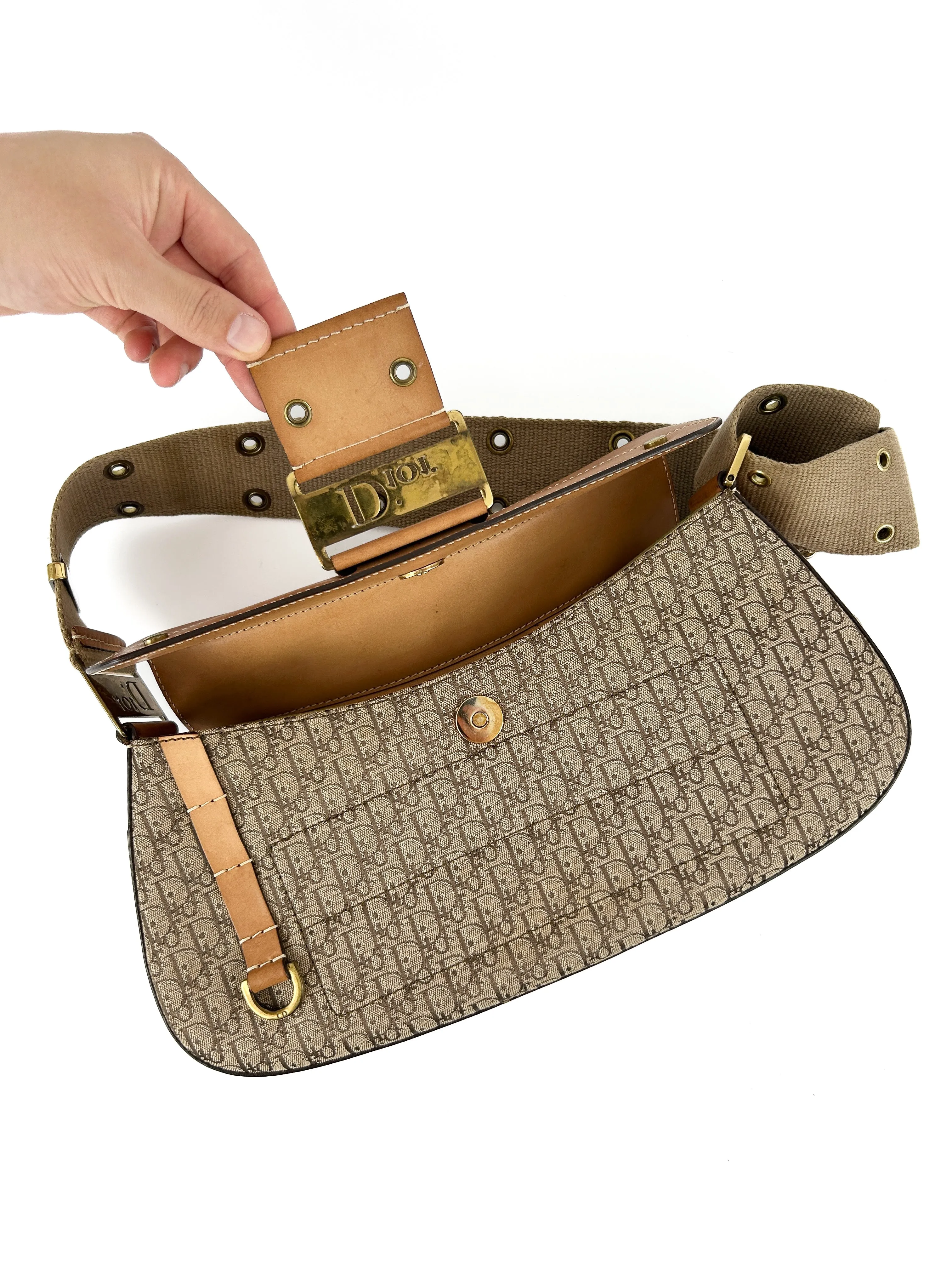 Vintage Christian Dior Monogram Columbus Street Chic Shoulder Bag (2002)