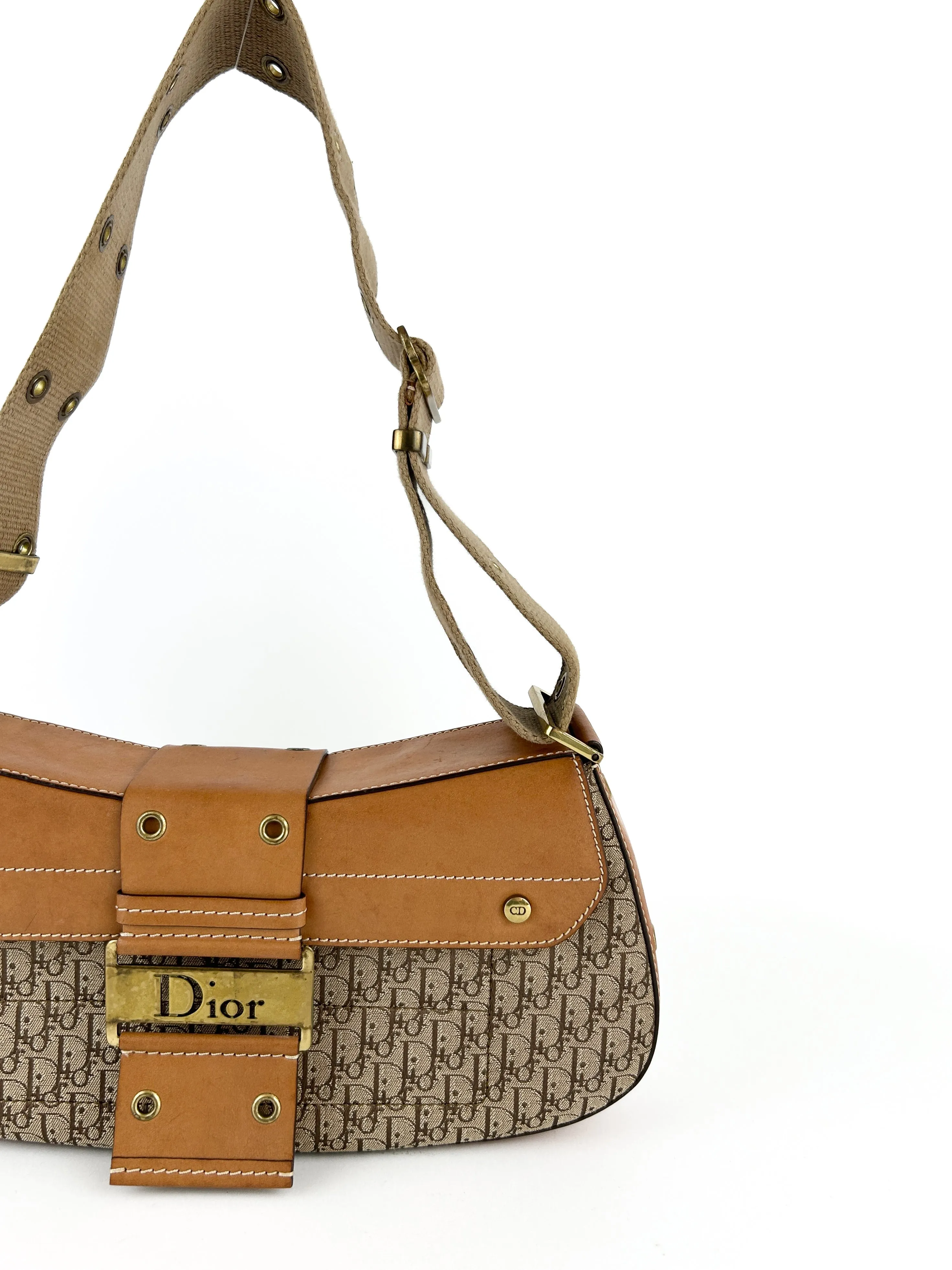 Vintage Christian Dior Monogram Columbus Street Chic Shoulder Bag (2002)