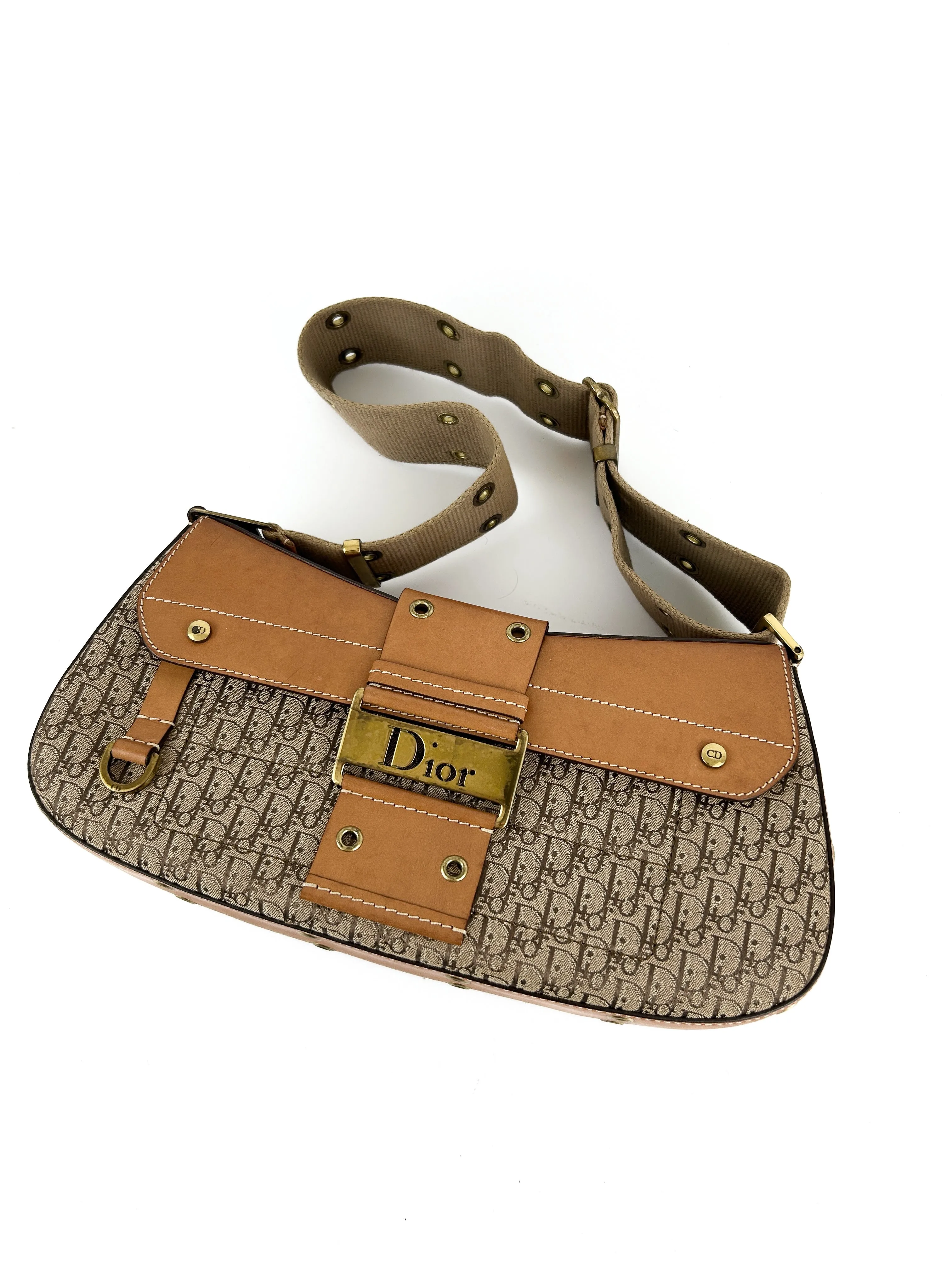Vintage Christian Dior Monogram Columbus Street Chic Shoulder Bag (2002)