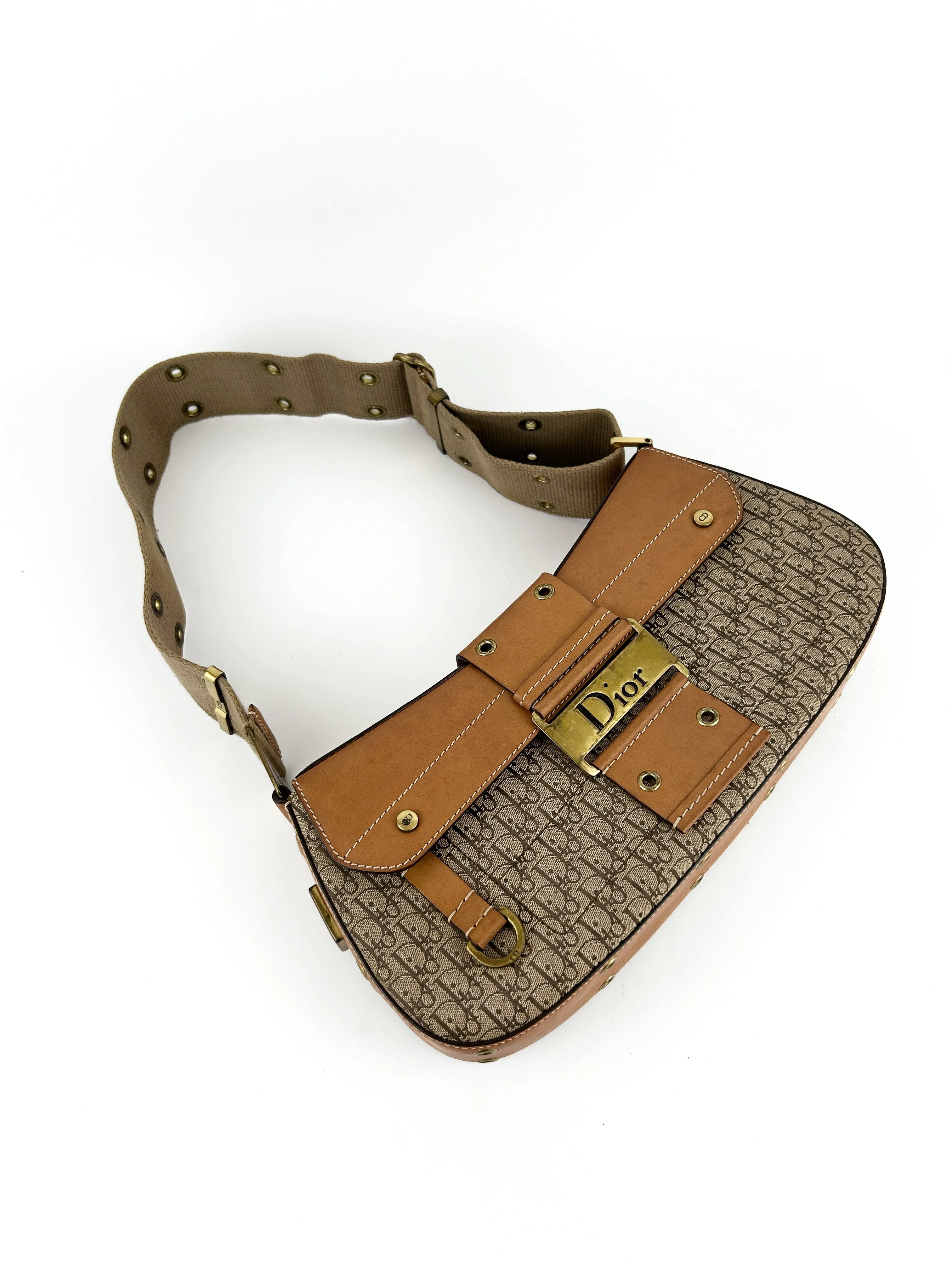 Vintage Christian Dior Monogram Columbus Street Chic Shoulder Bag (2002)