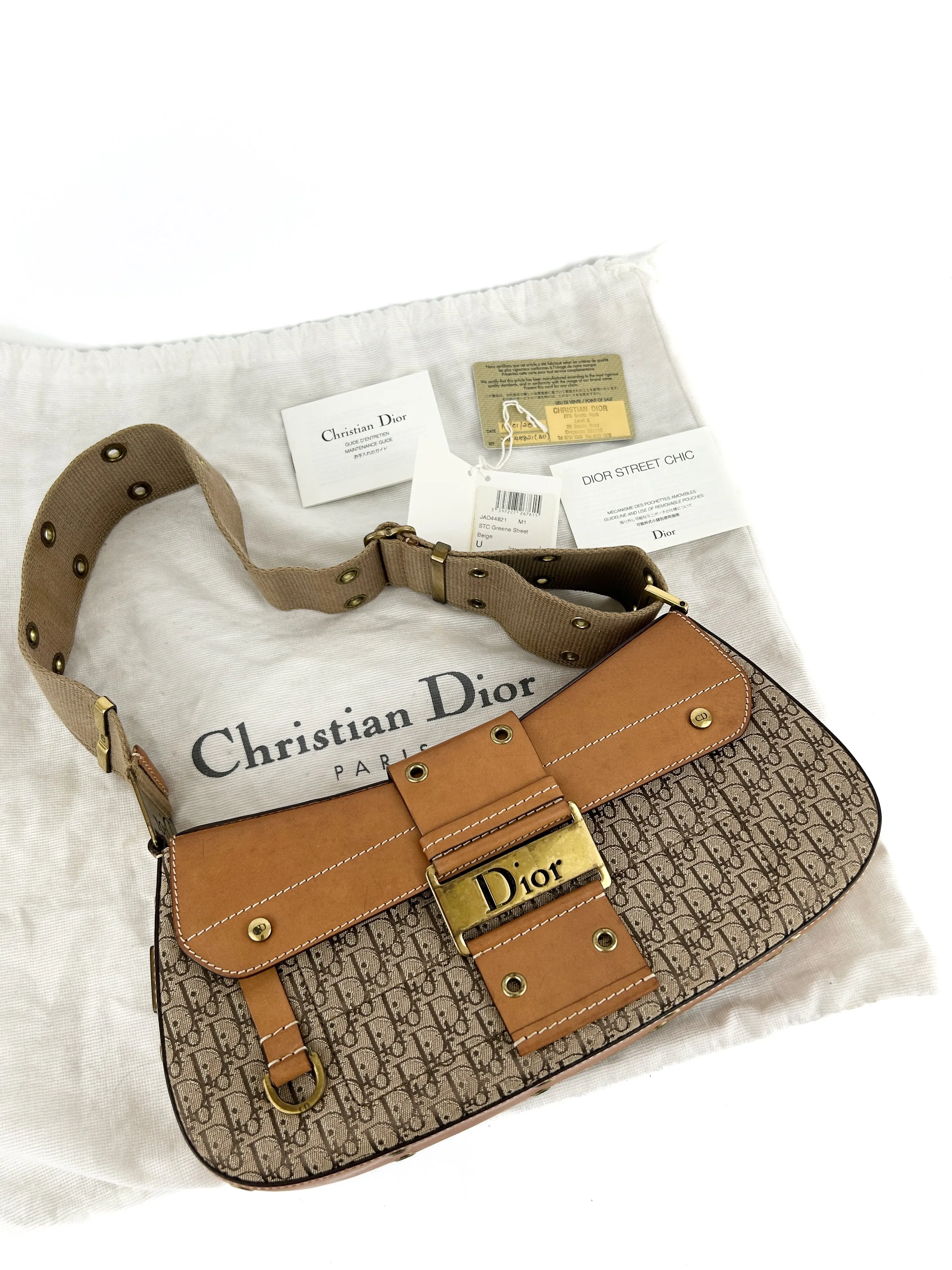 Vintage Christian Dior Monogram Columbus Street Chic Shoulder Bag (2002)