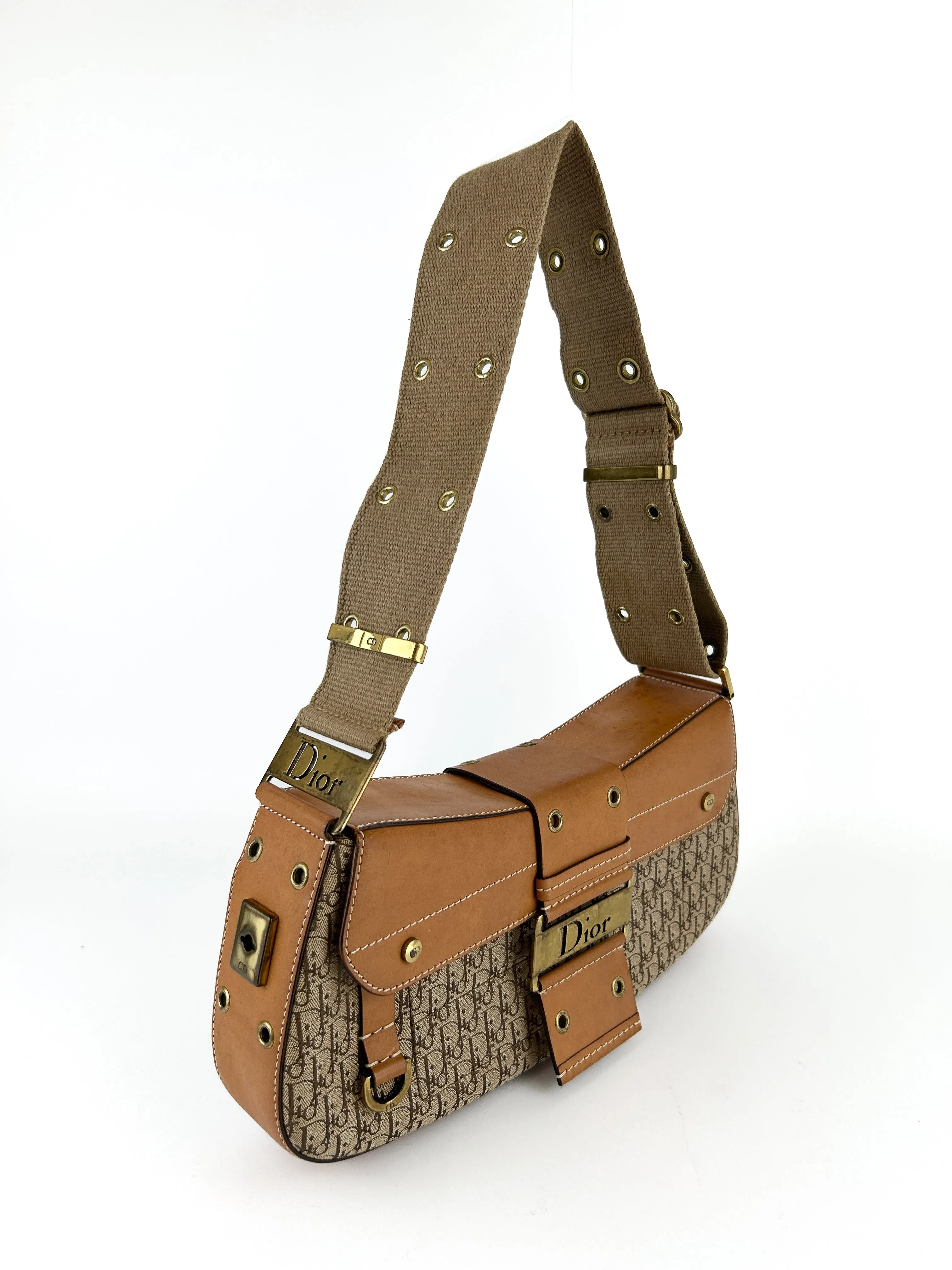 Vintage Christian Dior Monogram Columbus Street Chic Shoulder Bag (2002)