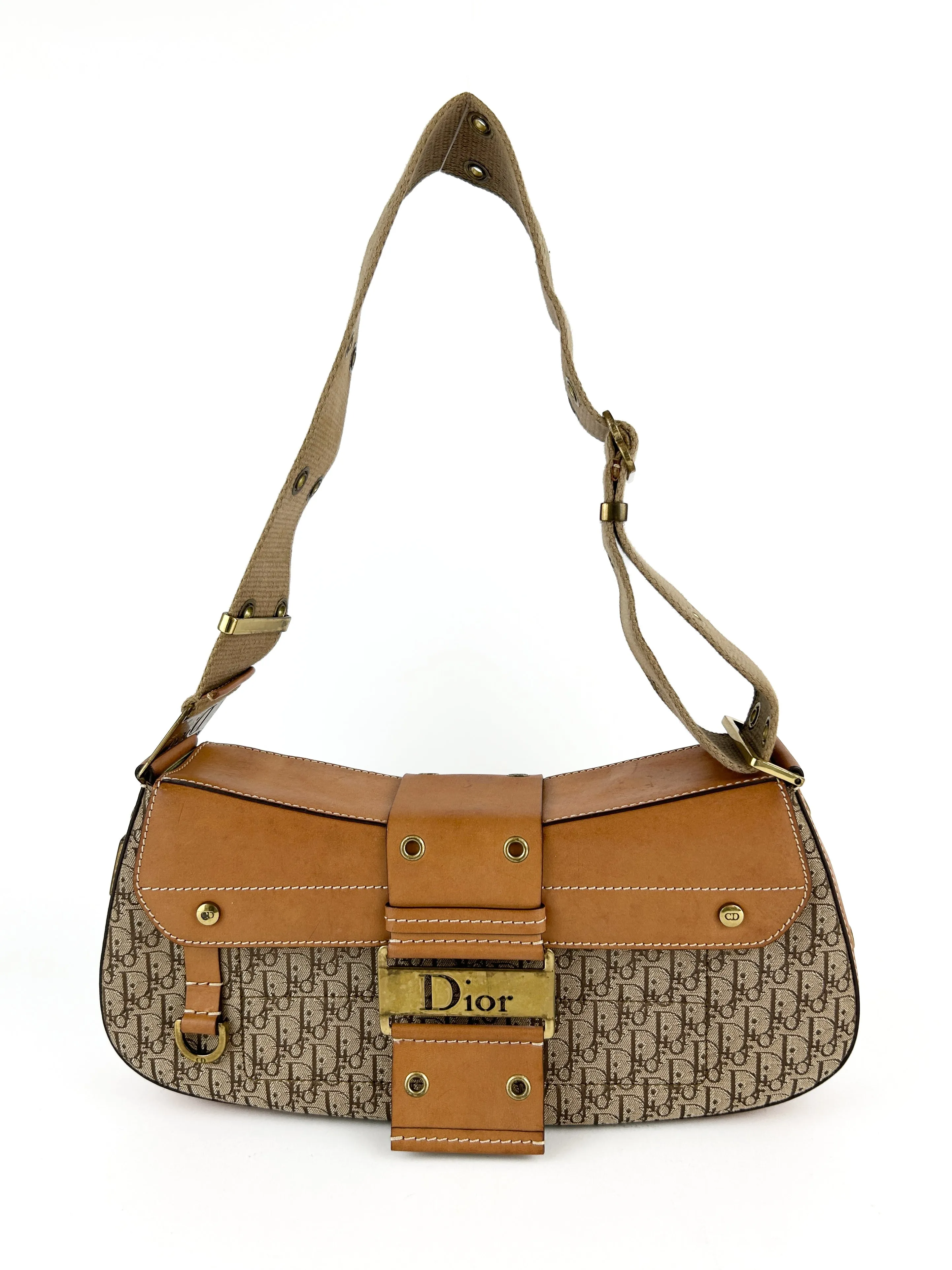 Vintage Christian Dior Monogram Columbus Street Chic Shoulder Bag (2002)