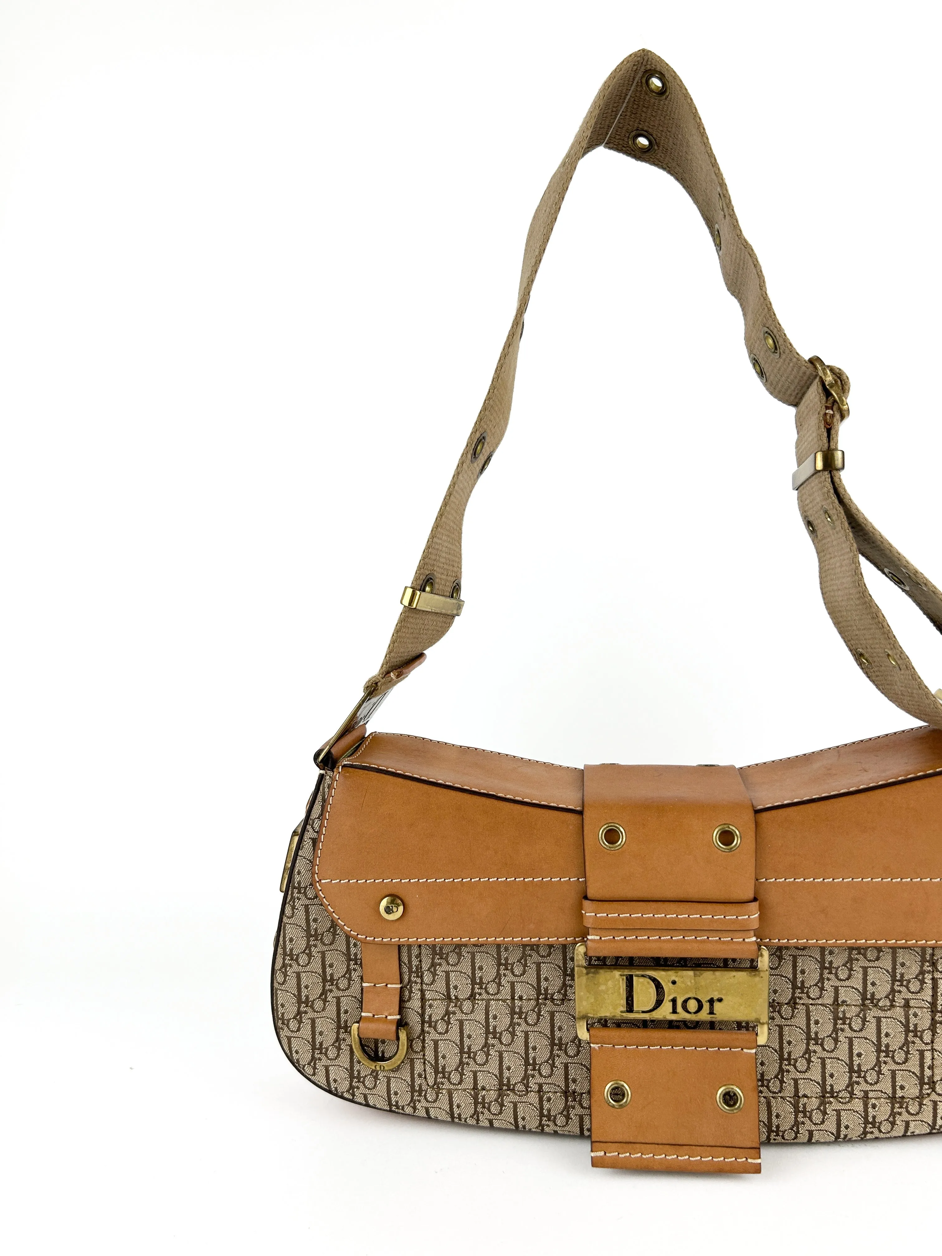 Vintage Christian Dior Monogram Columbus Street Chic Shoulder Bag (2002)