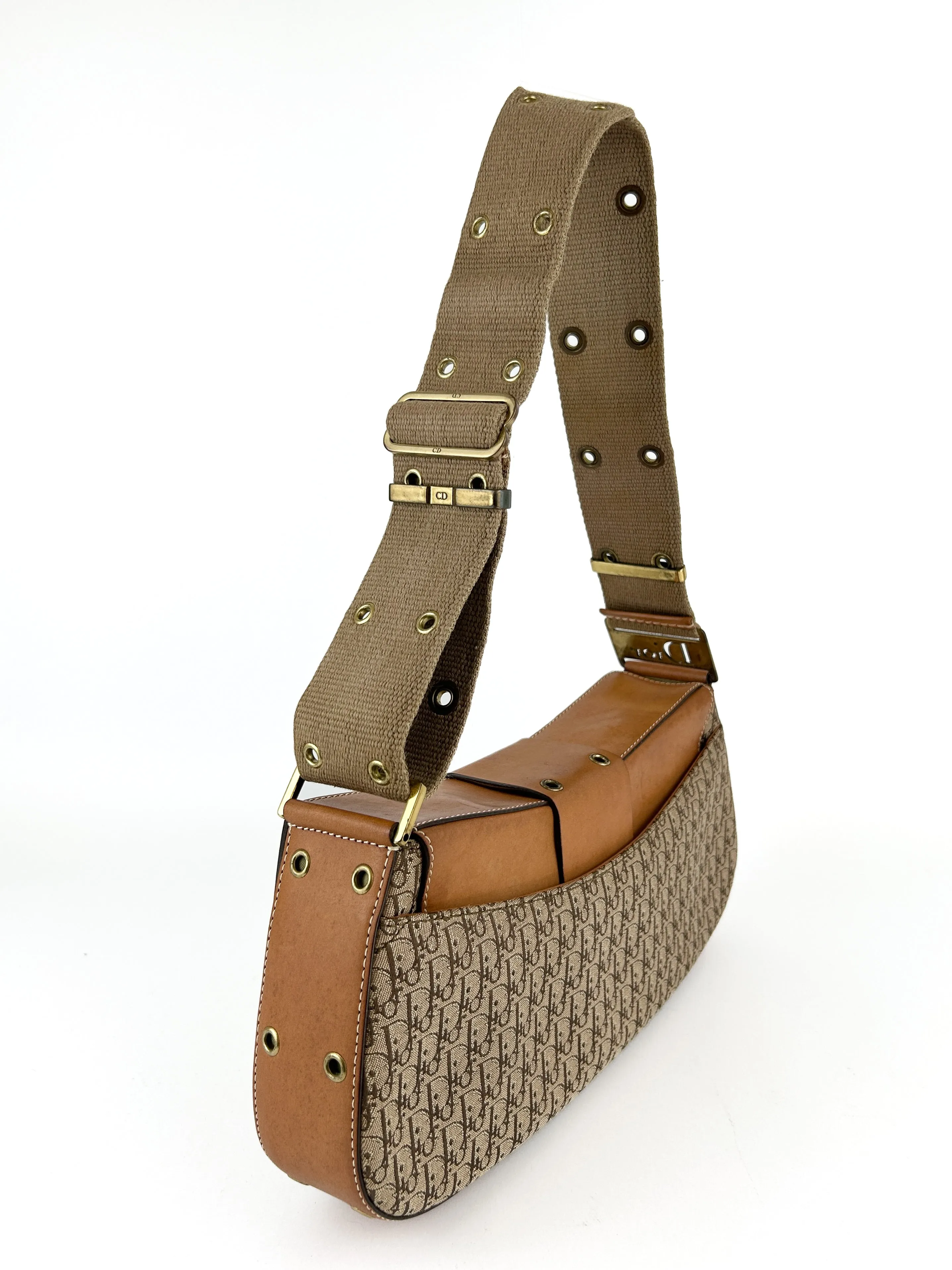 Vintage Christian Dior Monogram Columbus Street Chic Shoulder Bag (2002)