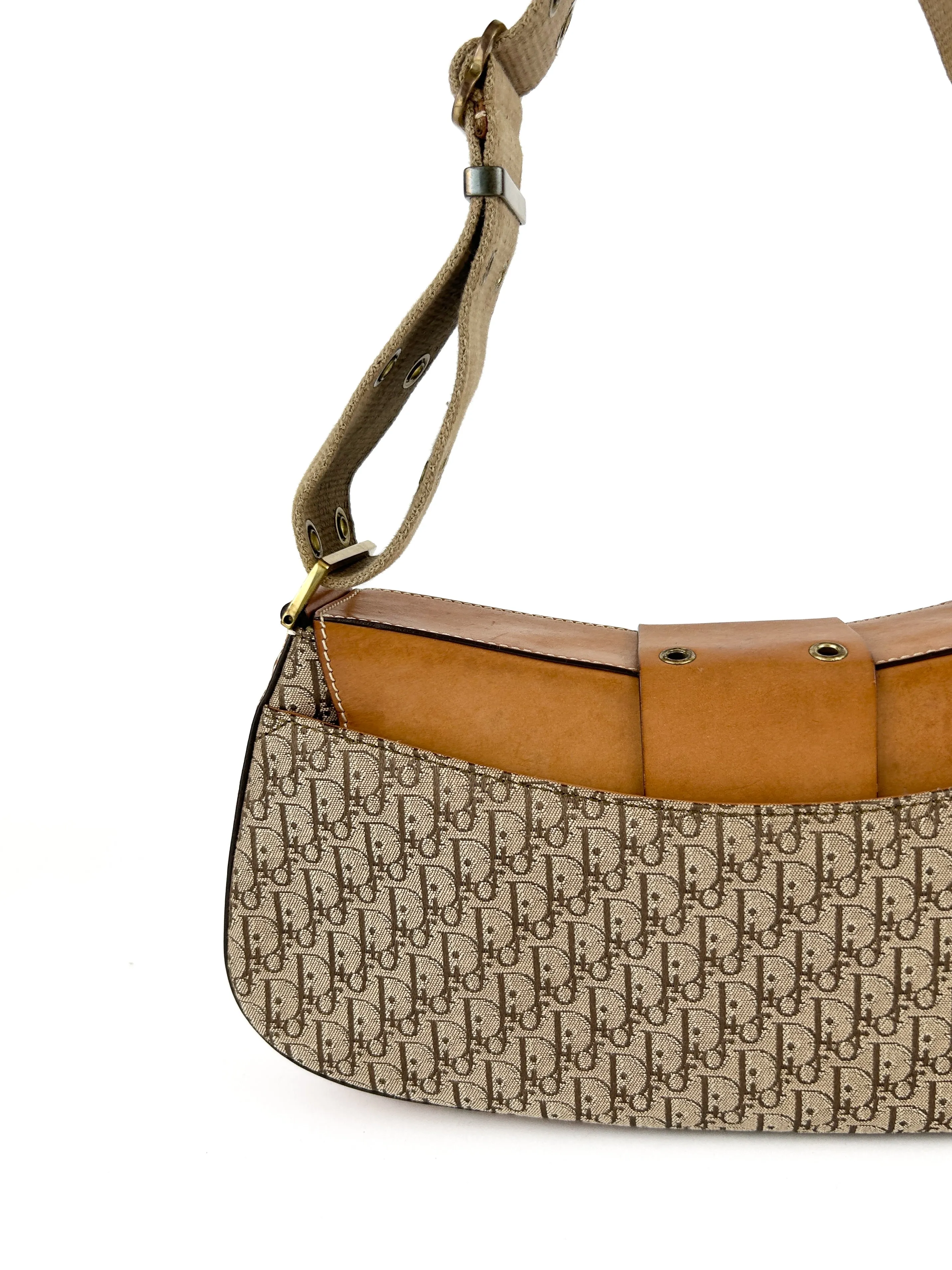 Vintage Christian Dior Monogram Columbus Street Chic Shoulder Bag (2002)