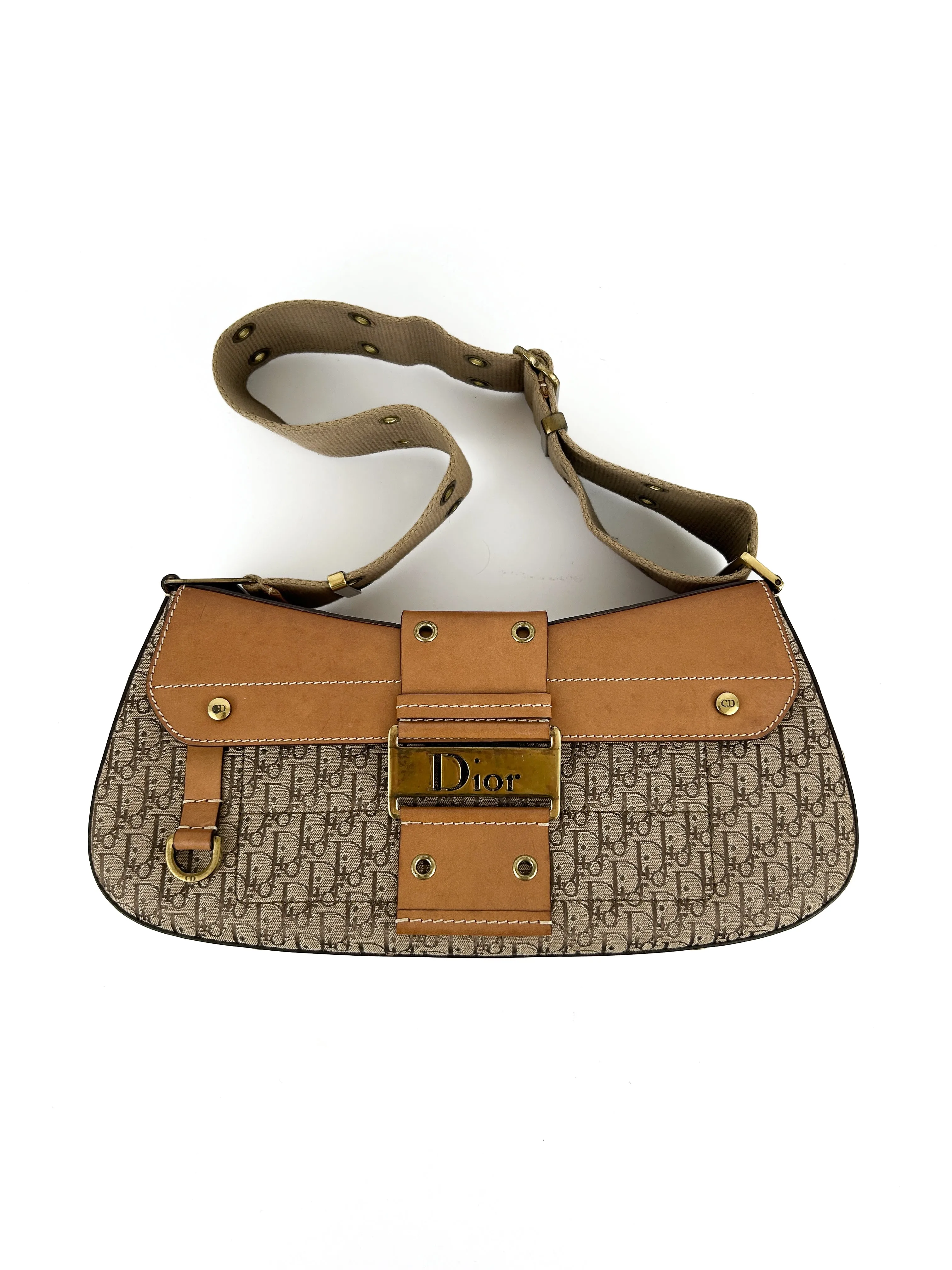 Vintage Christian Dior Monogram Columbus Street Chic Shoulder Bag (2002)