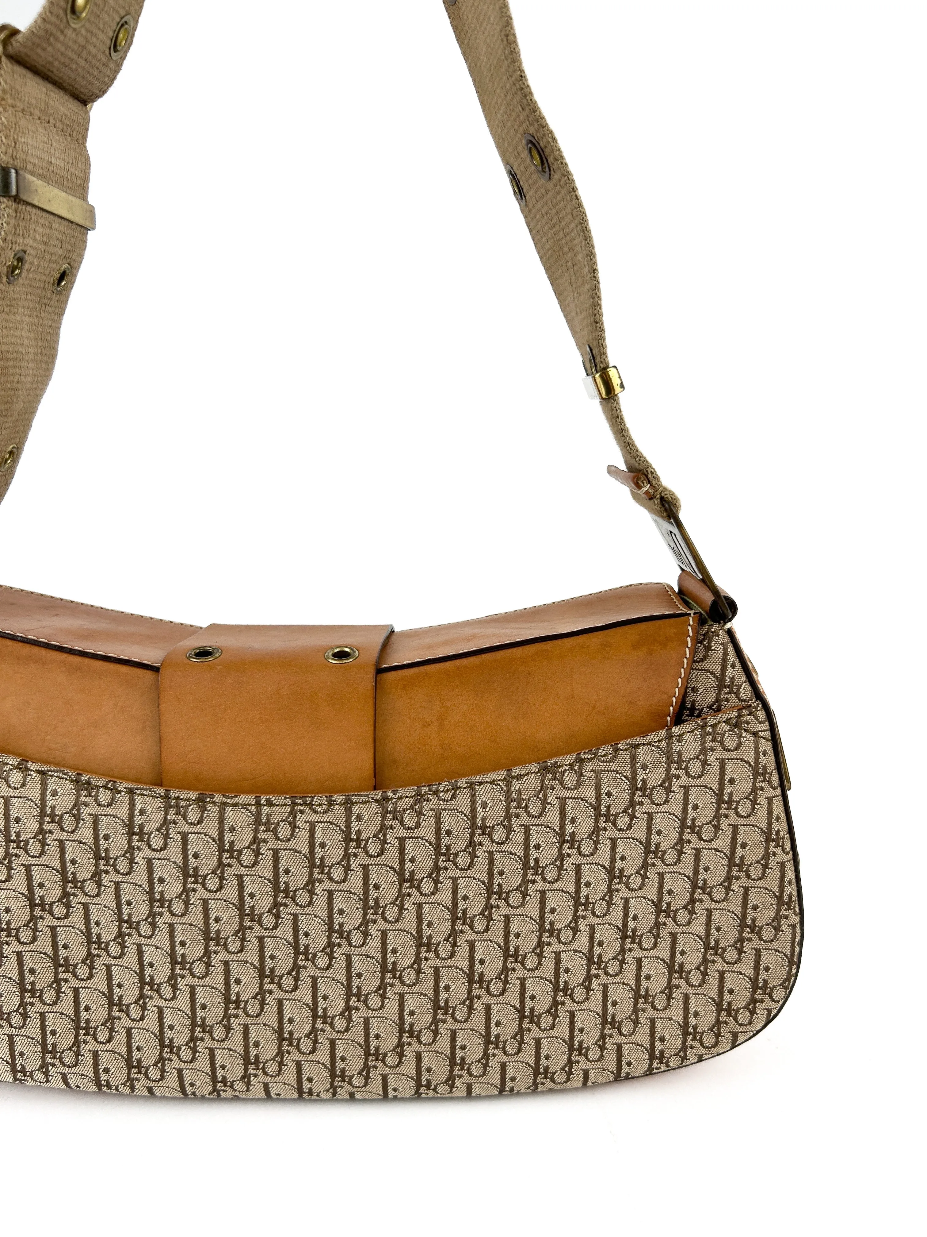 Vintage Christian Dior Monogram Columbus Street Chic Shoulder Bag (2002)
