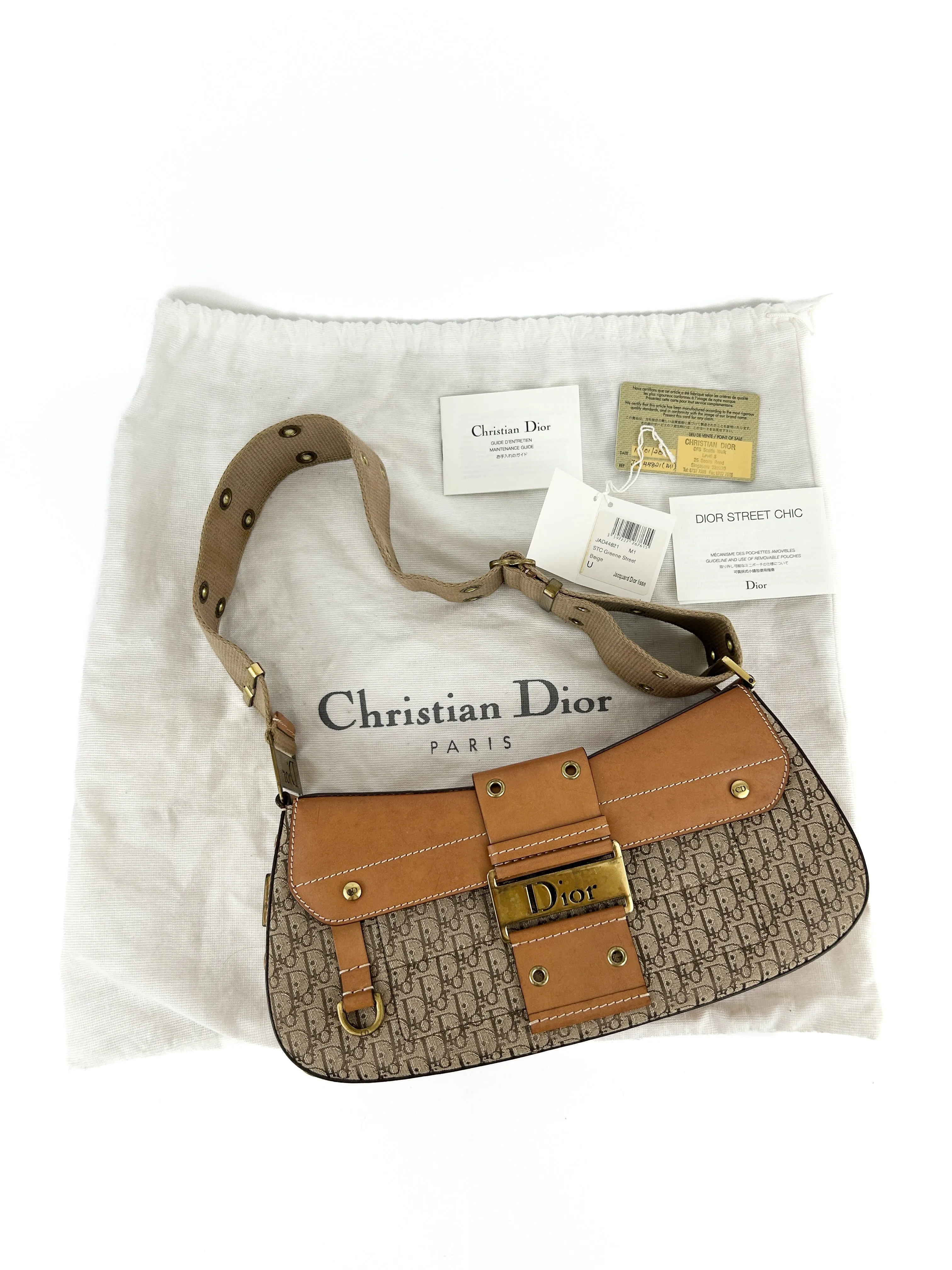 Vintage Christian Dior Monogram Columbus Street Chic Shoulder Bag (2002)