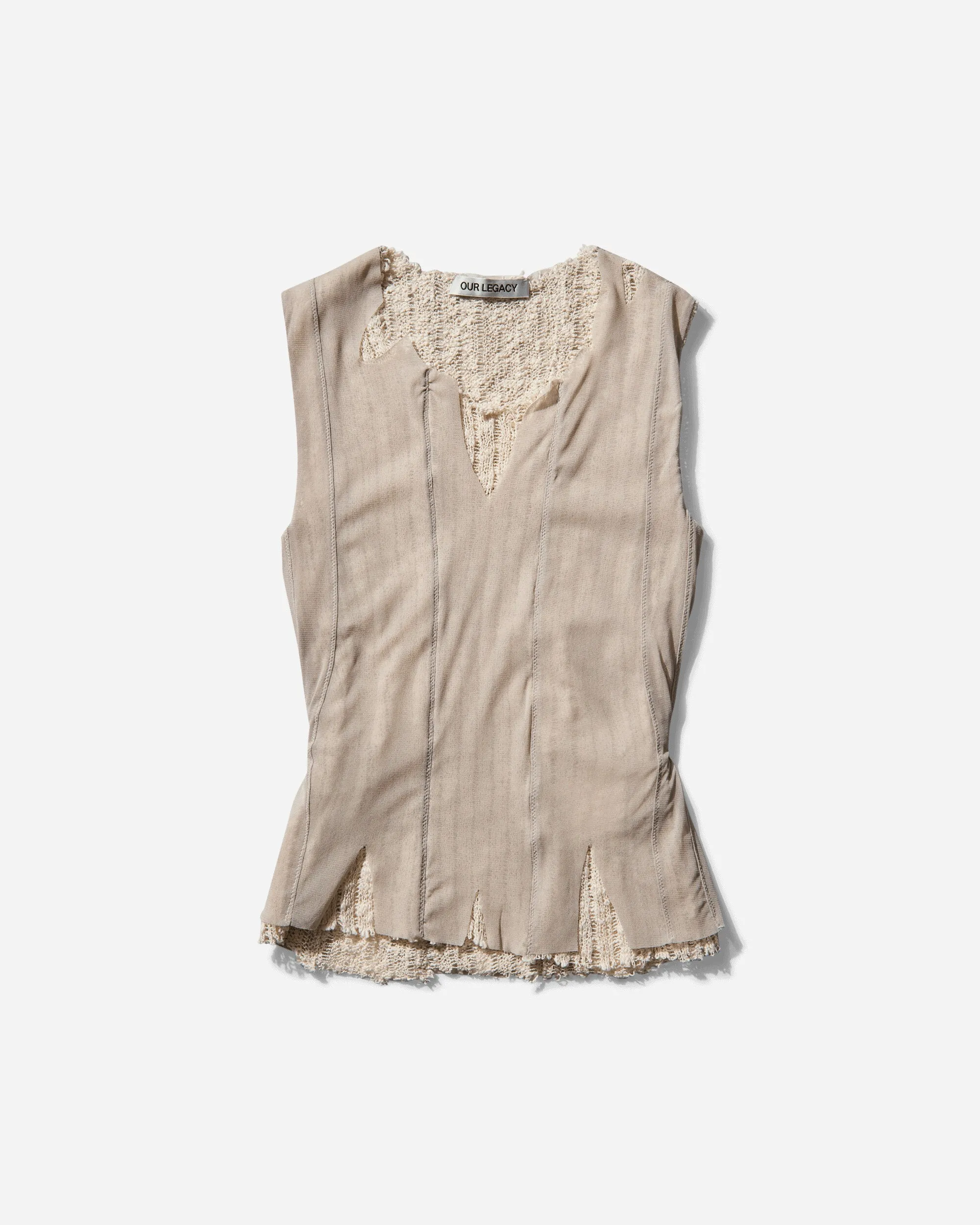 Women's Ragged Vest Taupe