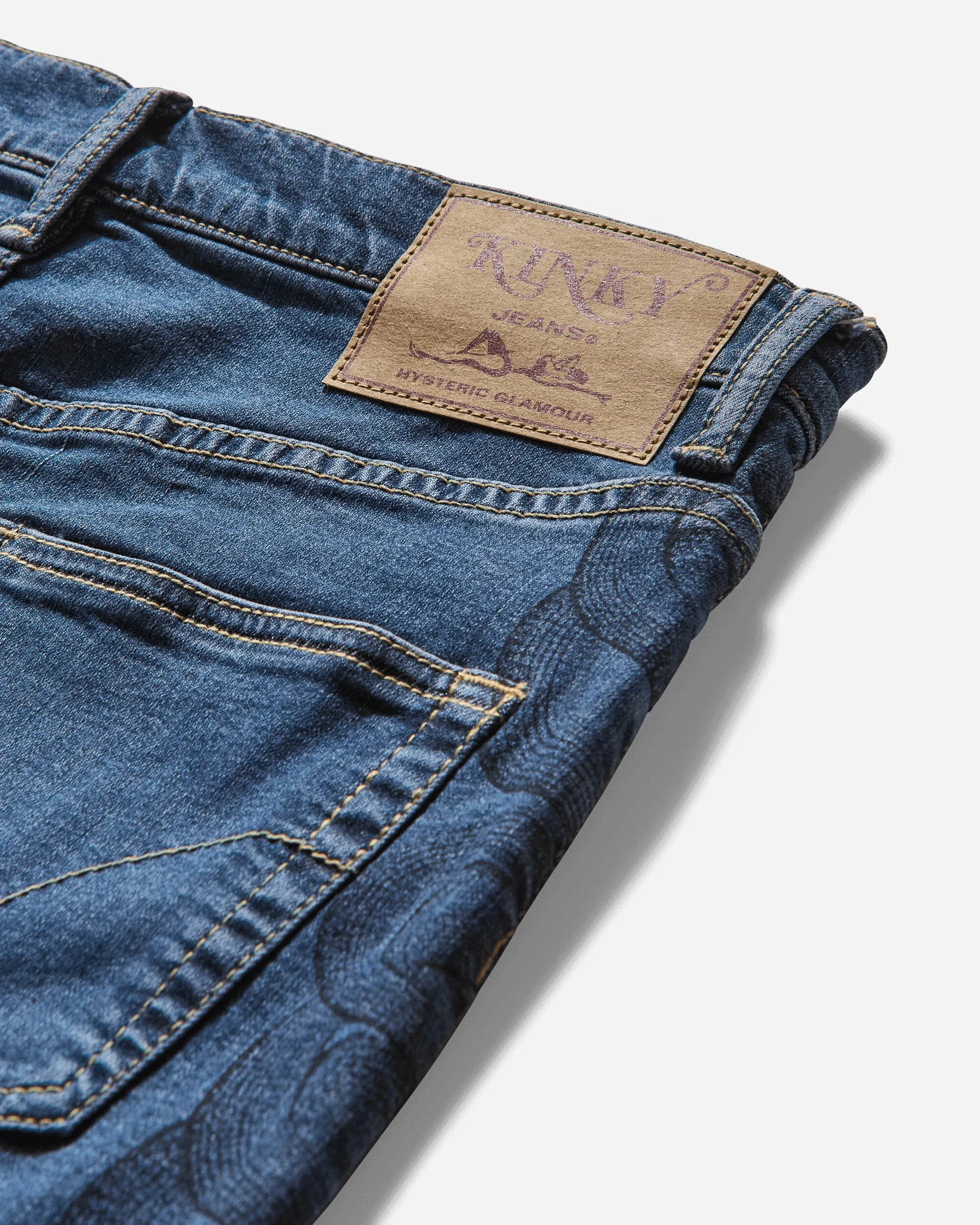 Women's Snake Loop Tight Denim Skirt Light Indigo Blue