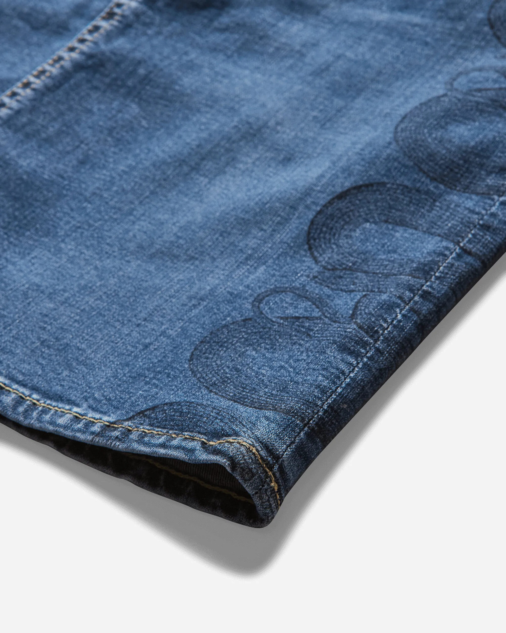 Women's Snake Loop Tight Denim Skirt Light Indigo Blue