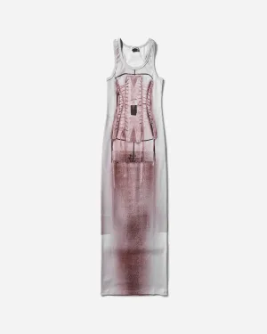 Women's Trompe-l'il Corset Knit Dress Pink